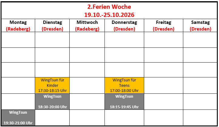 Herbstferien 2026 2Wo